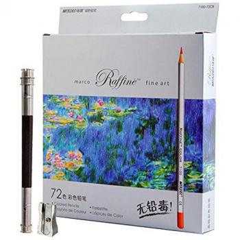Confezione da 72 Matite Colorate con Temperamatite in Metallo e Prolunga Minitbuy Marco Raffine
