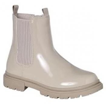 Bottes Vernies Zippées et Stretch Fille Écru
