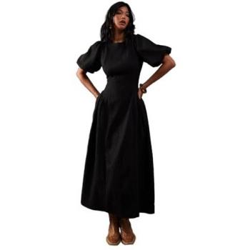 Warehouse Women's Seersucker Organza Midi Dress