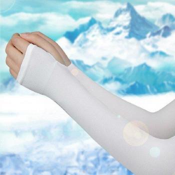 Mangas de seda fría unisex, 1 par, protección UV para correr y ciclismo