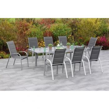 MERXX Amalfi Lux-Gartenessensystem – 7 Komponenten, 6 Sitze und Tisch