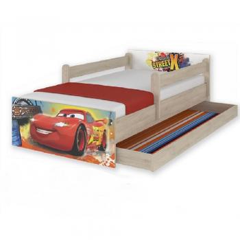 Children’s Disney Cars McQueen Bed – 160 × 80 cm with Built‑in Drawer and Rail
