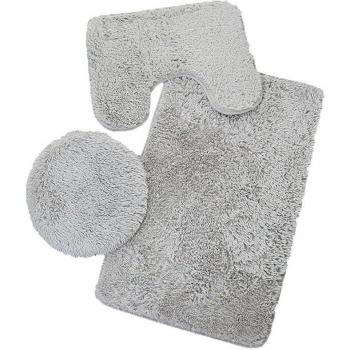 Alfombra de piso y contorno para baño en set de 3
