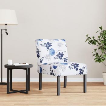 Chaise Longue Sans Accoudoirs Bleue en Tissu Fleuri Vidaxl 352461
