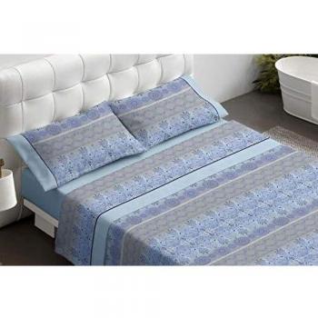 Sábanas Burrito Blanco Azul 470 para Cama de 90 cm