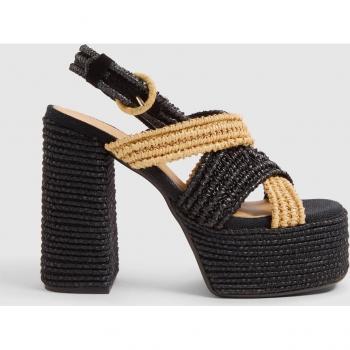 Tacón Fulvia Rafia Black