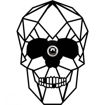 Aplique decorativo W-050, calavera negra, corte láser