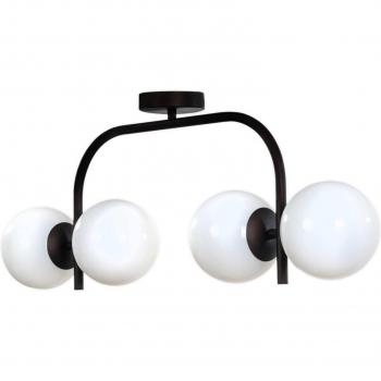Euluna Selva, plafoniera lineare, 4 luci, nera