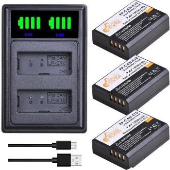 Batería y cargador LP-E10 para Canon KISS X50 X70