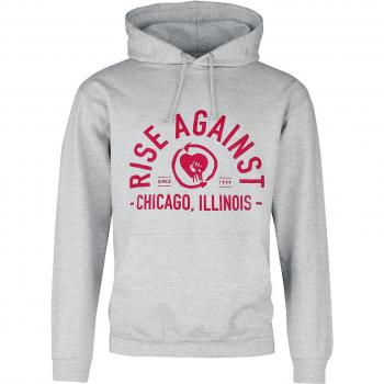 Rise Against Sweat à capuche Classic Arch M‑XXL Hommes Gris chiné