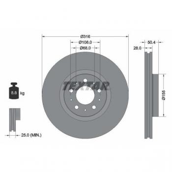 Textar Scheibenbremse PRO 92126603
