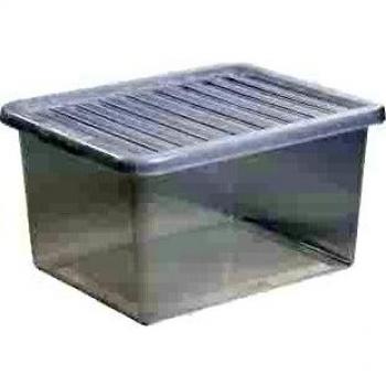37 Litre Wham Crystal Storage Box With Lid 2 Pack