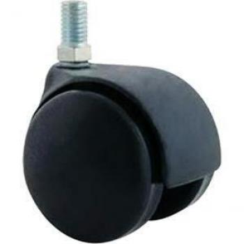 Ruote per poltrone in nylon nero con attacco filettato