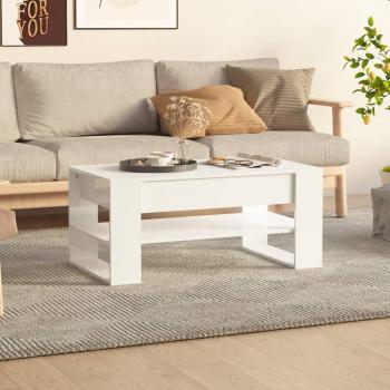 VidaXL High Gloss White Coffee Table 40.2x21.7x17.7 Engineered Wood