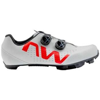 Northwave Rebel 3 Road & Trail Shoes – Grey with Red Highlights, UK 9.5 (Men)