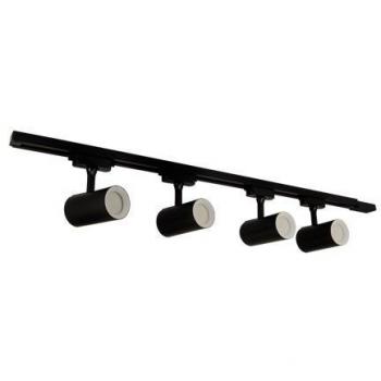 Ensemble de luminaires sur rail 4 pièces + rail LUTER noir