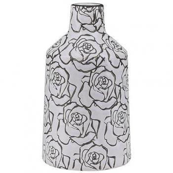 Vase contemporain à fleurs en céramique blanche et noire – ALINDA