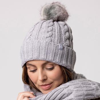 Ladies’ Grey Thermo‑Beanie with Turn‑Over Cuff