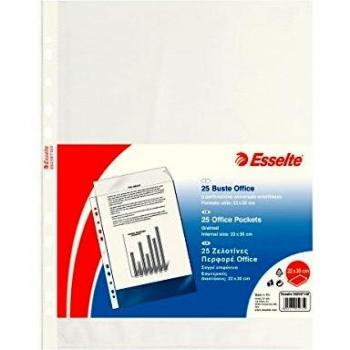 Buste a perforazione universale goffrate Esselte OFFICE PP antiriflesso 22x30 cm conf.25