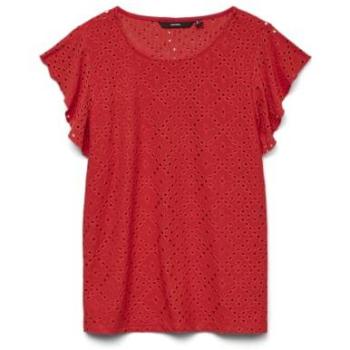 T-shirt VERO MODA Rouge avec Broderie
