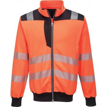Felpa Zip Visibilità Elevata PW370 XL (Nero/Arancione)