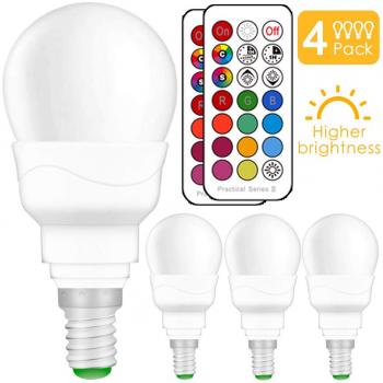 E14 5W LED Lampe warmweiß und RGB mit Fernbedienung