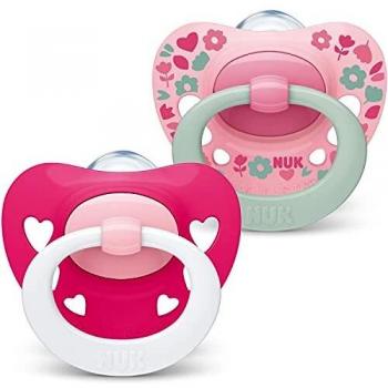 Lot de 2 sucettes NUK Premium avec anneau 0+ mois Bleu clair | 2 unités