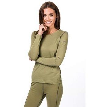 Super.Natural Damen Merino-Shirt – Langarm, W BASE LS 175, Größe S, Beige/Khaki