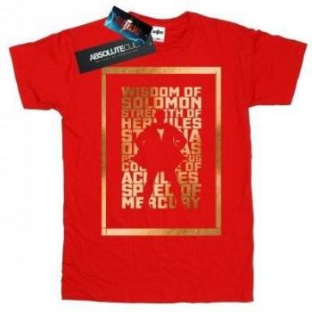 DC Comics Women's Shazam Gold Text Cotton Boyfriend T-Shirt S