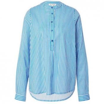 Camicia Lollys Lux Seta Blu Bianco