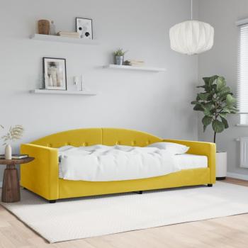 Sofá cama amarillo con colchón 100x200 cm