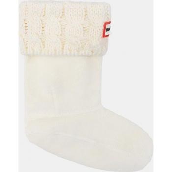 Calcetines blancos de niños con puño de punto y marca Hunter