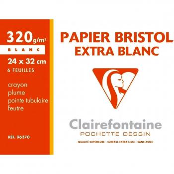 Clairefontaine 96370C – Pochette de Dessin Technique, Papier Bristol 24×32 cm