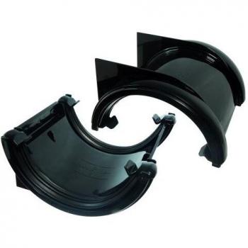 12-Piece 112mm Black Half-Downpipe Union Brackets