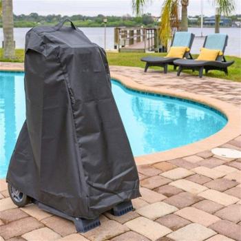 Protector para limpiador de piscinas, funda negra impermeable con mango, 22x26x42 pulgadas