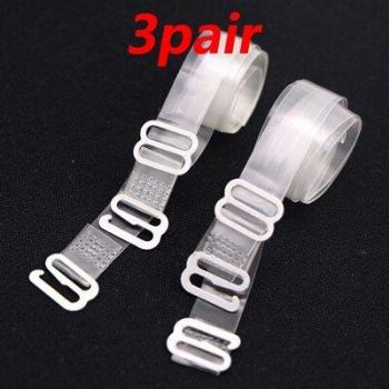 3 Pairs Transparent Adjustable Bra Straps