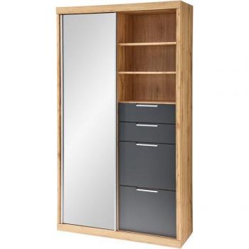 Garderobenschrank INNOSTYLE DINANT – 1 Spiegel‑/Schiebetür, 2 Schubkästen, 2 Klappen, FSC‑Holzwerkstoff