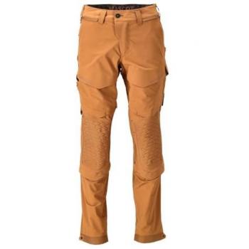 Customizable Nut Brown Knee-Guard Trousers L32W36.5