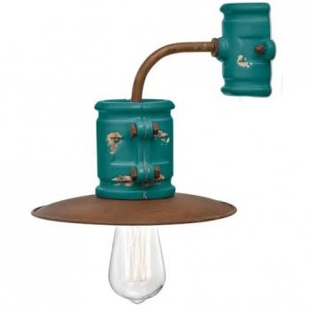Applique Vintage Verde Urban 25 cm in Ferro e Ceramica