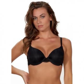 After Eden Push‑Up BH „BOOST“ – Damen-Push‑Up, Glatt-Cups, Gelkissen, mit Spitze, schwarzer Design