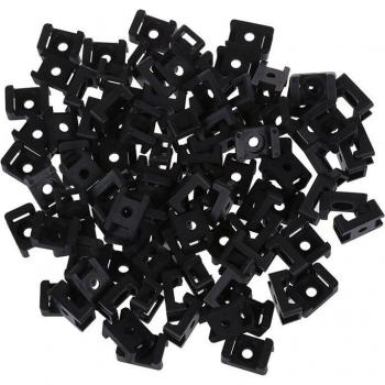 100‑Piece Black Wire Cable Tie Mount Saddle – Pack