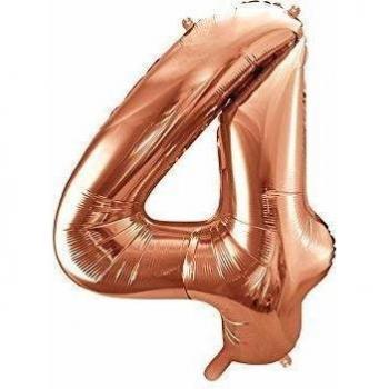 Balle Petit Ballon Géant en Foil Mylar 86 cm Nombre 4 Quattro Couleur R