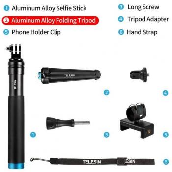 TELESIN 6-in-1 Zubehör für GoPro Hero 9 und Hero 10 mit 1750 mAh Batterie