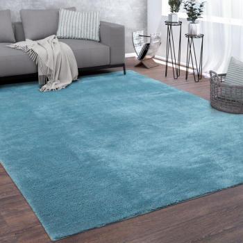 Tappeto Moderno Lavabile Salotto Morbido Blu Turchese 140x200