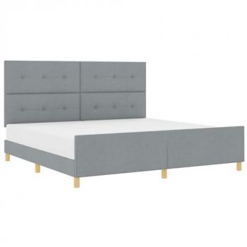 Letto in Tessuto Grigio Chiaro 200x200 cm