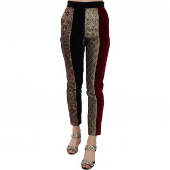 Dolce & Gabbana Multicolor Jacquard Cropped Tapered Pants