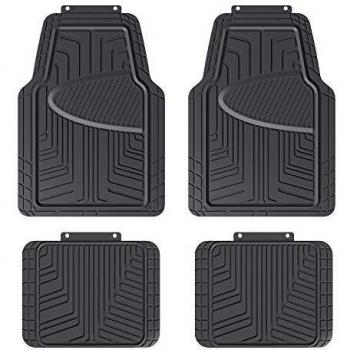 Black Trim-to-Fit Rubber Floor Mats for All Vehicles