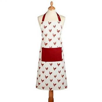 100% Cotton French Hen Apron – Cream / Red by KitchenCraft