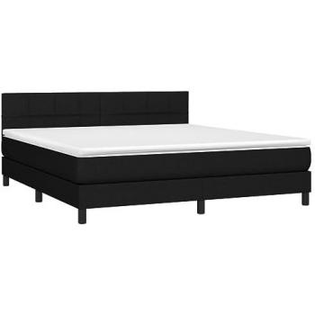 VidaXL Boxspringbett mit Matratze und LED Schwarz 180x200 cm Stoff