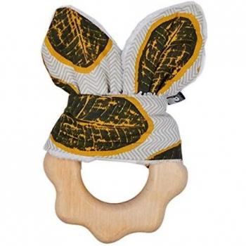 Hochet dentaire naturel bois + coton – Afrique